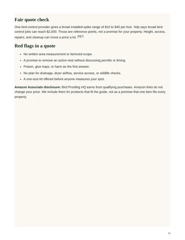 Template page with a note to a landlord or HOA
